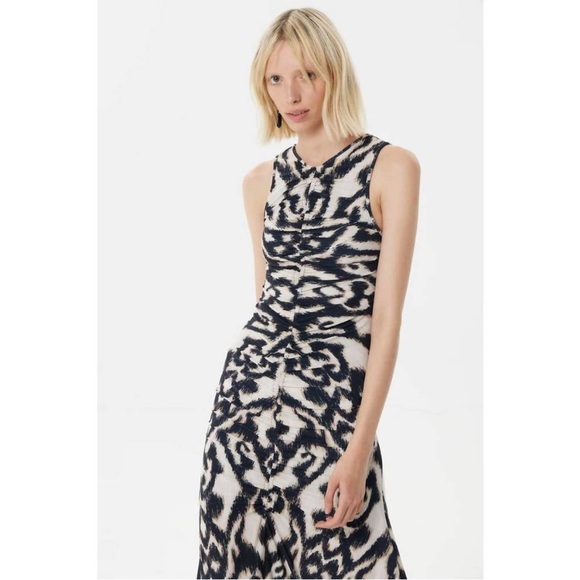 NEW MARIA CHER moreno mich midi dress in ethnic ecru XS - Picture 2 of 10